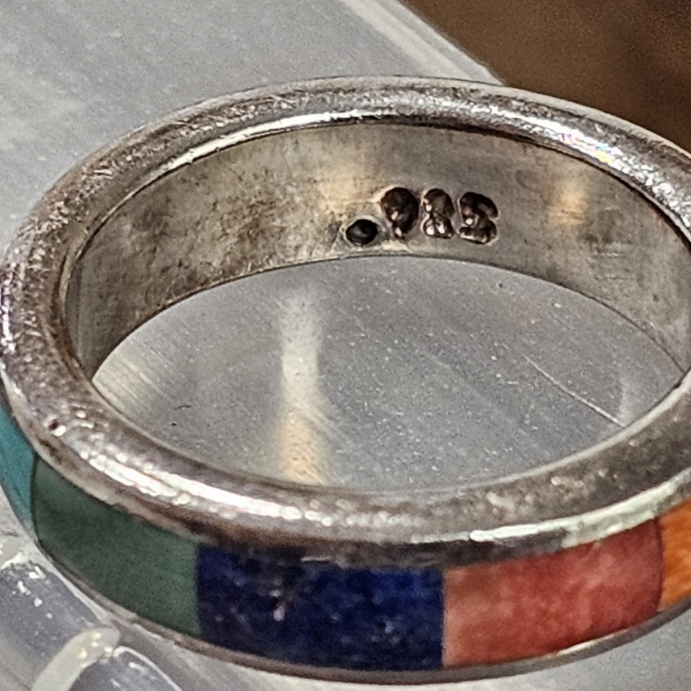 Gemstone 925 Band Ring Vintage PRICE FIRM - Picture 12 of 13